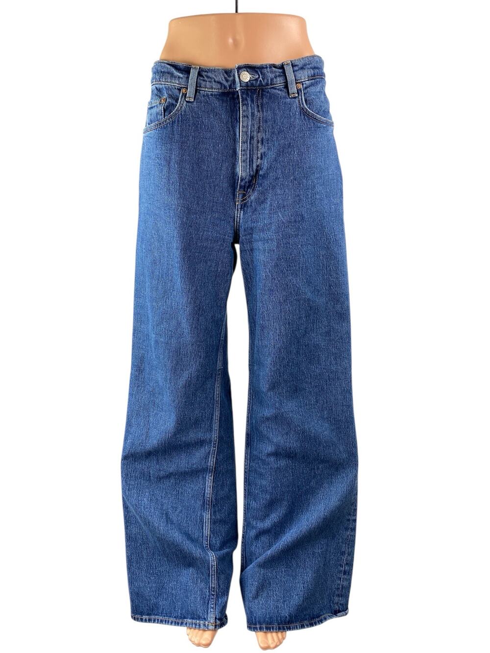 & Other Stories Women's Blue High Waisted Baggy Wide Leg Denim Jeans Pants Sz 30